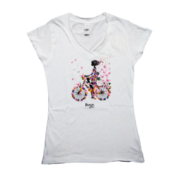 Camiseta bici flores