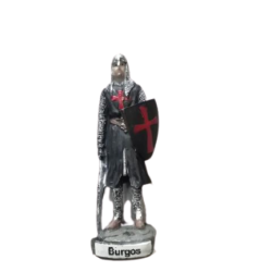 TEMPLARIO CON ESCUDO Y ESPADA NEGRO 10 CM