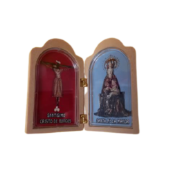 DÍPTICO MADERA CON SANTA MARÍA LA MAYOR Y EL CRISTO DE BURGOS