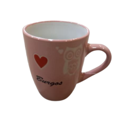 TAZA BUHO DE LA SUERTE ROSA
